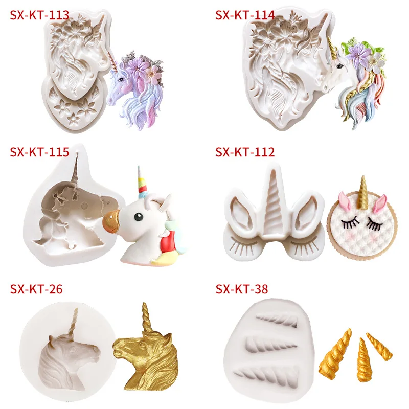 11 Styles Of New Unicorn Shape Cake Molds Fondant Silicone Mould DIY Baking Decoration Tools Cupcake Mold Pastry Model Tools2