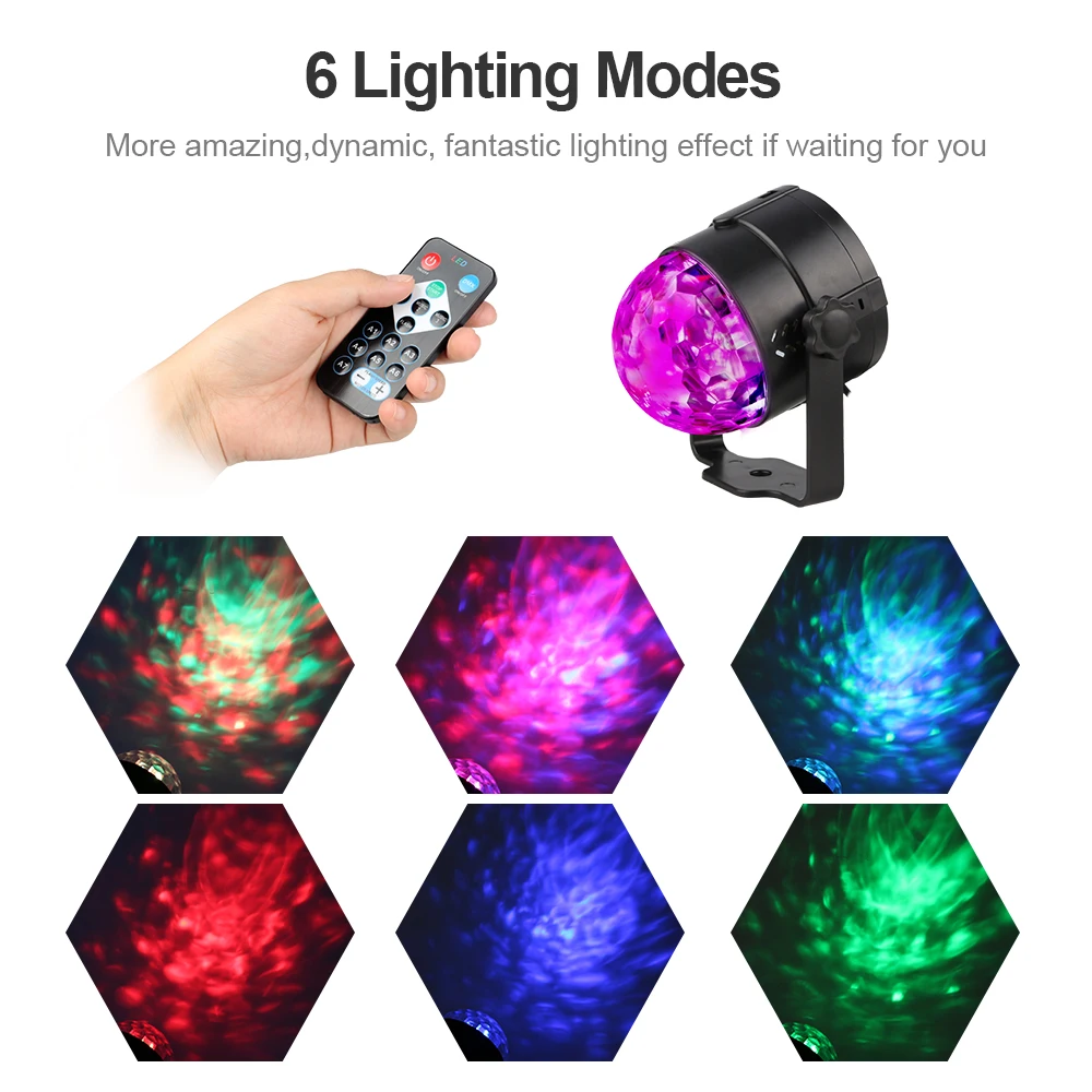 Вращающийся Диско-Шар вечерние проблесковая лампа свет 4 Вт RGB светодиодный сценический свет для рождественского дома KTV рождественское свадебное шоу