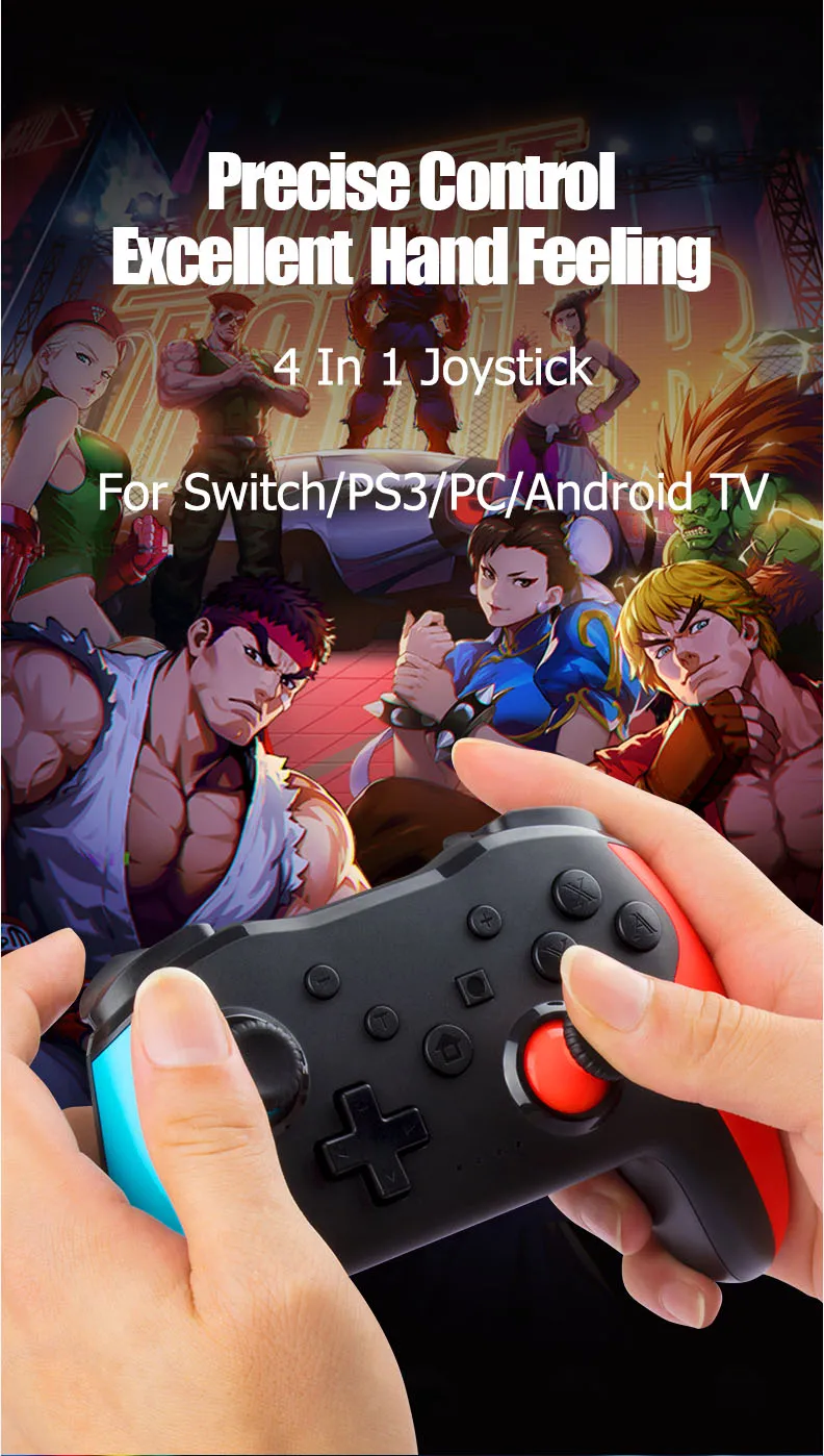 2PCS Bluetooth 2.4G Wireless Controller For Nintendo Switch Pro PC TV Box Smart Phone Tablet PS3 Tesla Shock Joystick Gamepad 17