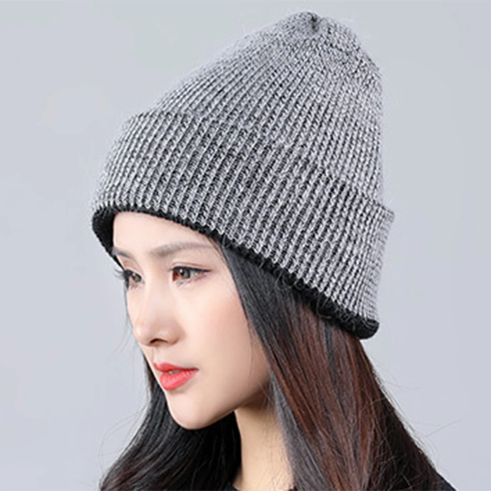 Adult Hairball Knit Hat Casual Skullies Beanies Women Men Solid Rabbit fur Cap Warm Windproof Outdoor Accessories