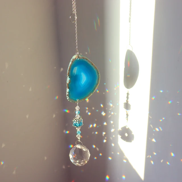 Suncatcher Crystal Wind Chimes Star Sun Moon Light Catcher Medál Golyógyöngyök Lógó Szivárványkészítő Kerti Otthoni Ablak Dekoráció