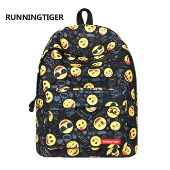 

2020 New Printed Expression Pattern School Bag Middle School Students Girls Casual Backpack Travel Bag College Style Backpack