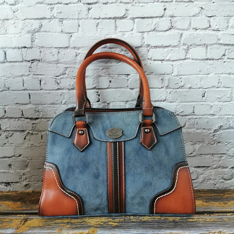 99618-Blue Винтажные женские сумки из натуральной кожи, высокое качество, роскошная сумка на плечо для дам, Мульти Стиль, повседневная сумка-тоут, женская сумка-мессенджер - Цвет: 99618-Blue