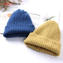 Простые женские шерстяные Повседневные шапки в Корейском стиле элегантные универсальные бини женские Новые однотонные вязаные теплые мягкие модные шапки