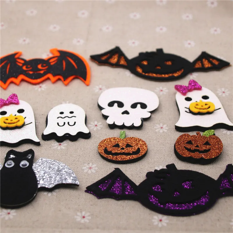 Description Picture 3 of item10pcs Non-woven patches Halloween Pumpkin/Bat/Ghost Felt Appliques for clothes Sewing Supplies diy craft ornament