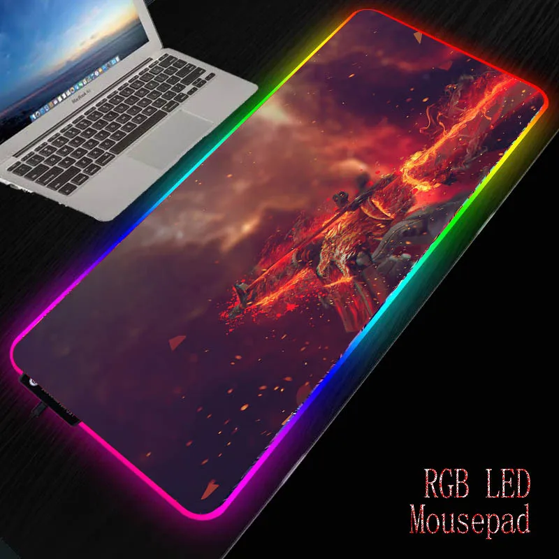 MRGBEST RGB мягкий большой игровой коврик для мыши CSGO Большой светящийся светодиодный