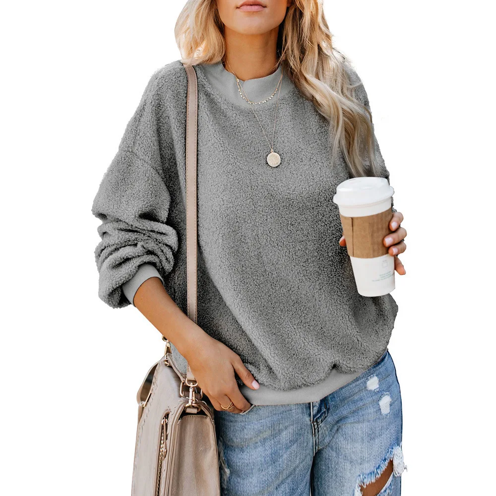 

Small Poodle Pullover Sweater Woman Round Neck Long Sleeve Easy Leisure Time Will Code Jacket 0083