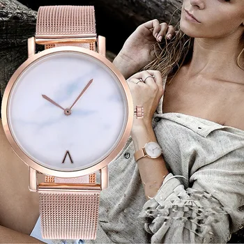 

2020 Hot Sale Ms Cross-border Marble Hot Style Fashion Watches Ultra-thin Wire Contracted Two Quartz Watch
