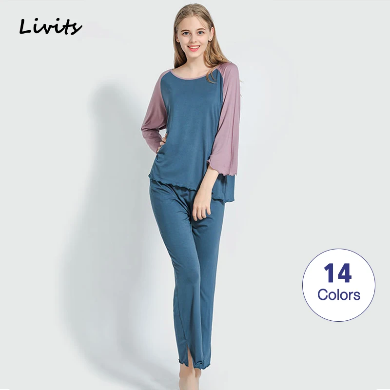 Женский пижамный комплект из модала Пижама для женщин ночное белье одежда сна