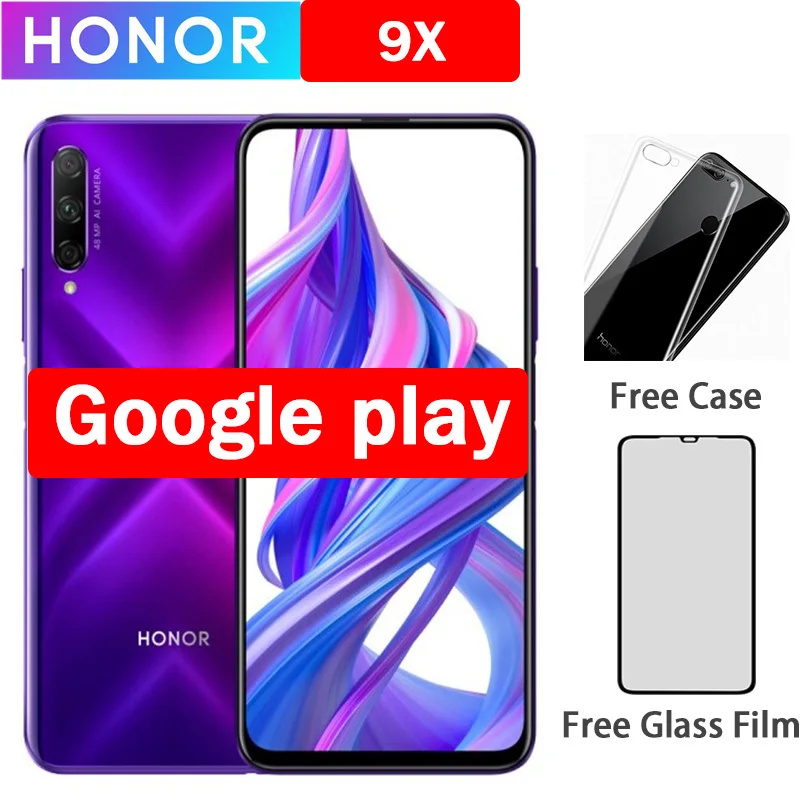 

Honor 9X Cell Phone Kirin 810 Android 9.0 6.59" 2340X1080 4GB RAM 64GB ROM Elevating Camera 48.0MP
