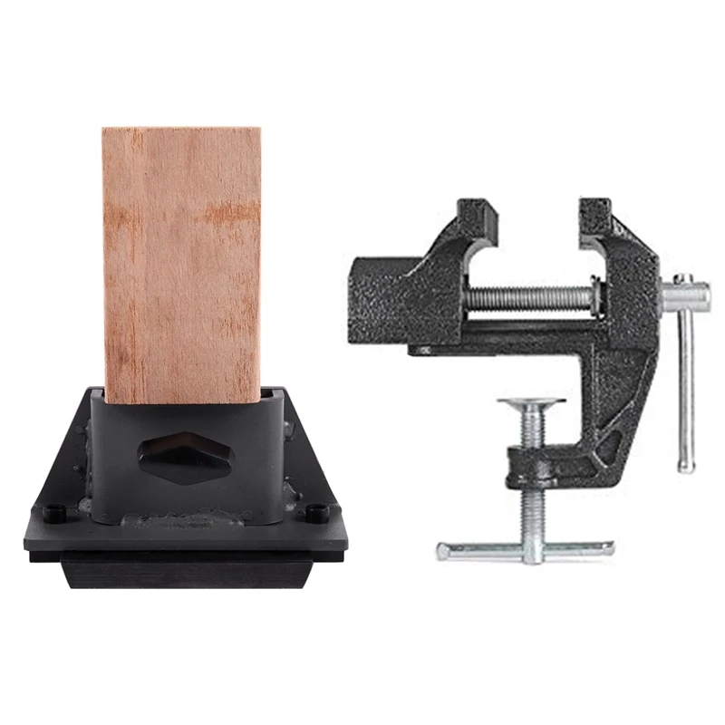1pcs Jeweler's Cast Iron Wooden Bench Pin Miniature Vise Steel & Wood Block Mini Table Clamp Small Vice | Инструменты