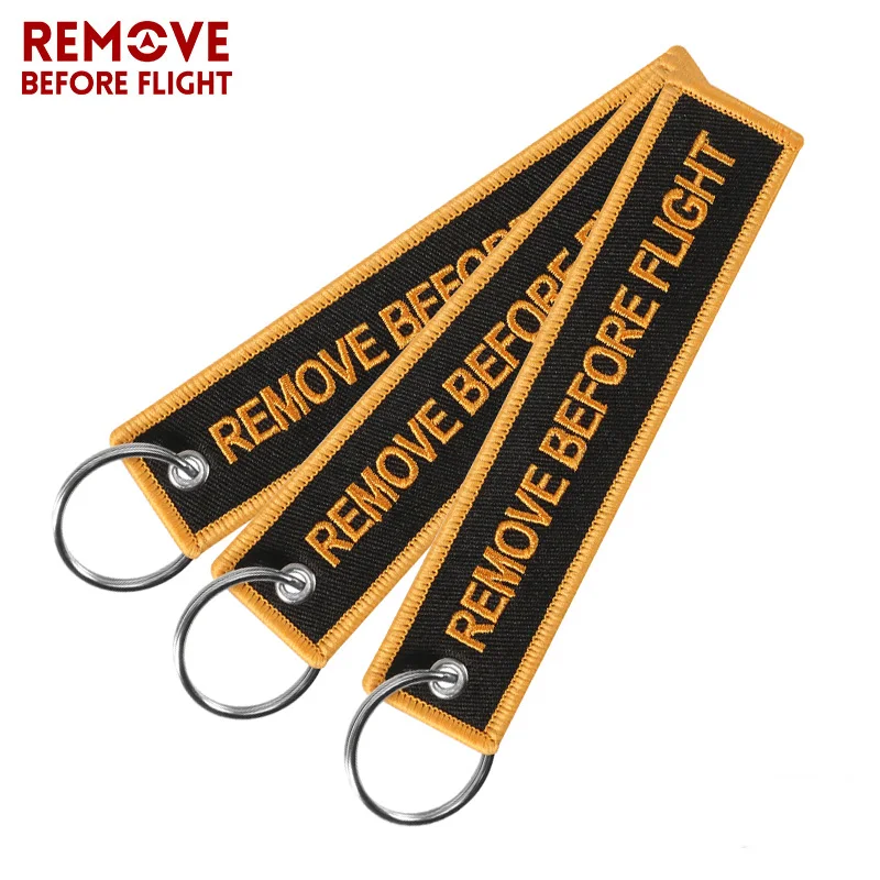 3 шт./лот модные remove Before Flight брелок вышивка авиации, брелок для ключей, oem для ключей от автомобиля брелоков черный брелок-Кубок теги