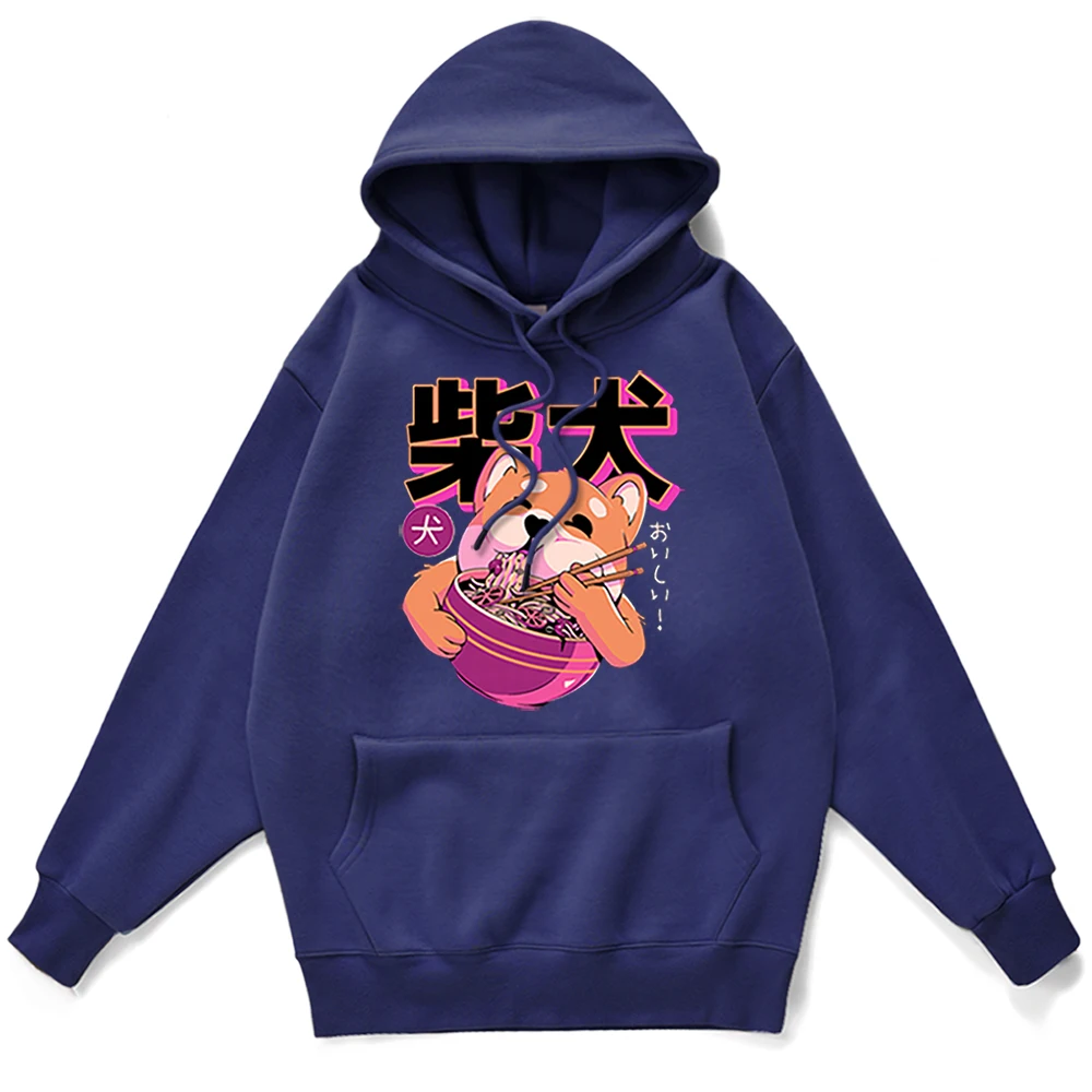 

Sweatshirts Men Cute Shiba Eating Noodles Funny Street Animal Prints Tracksuits For Male Hip Hop Street Hoodie Oversize Hodies