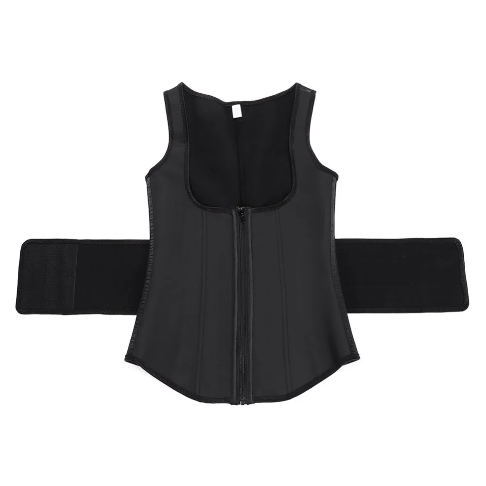 Plus Size Latex Waist Trainer Vest Corset High Compression Women Zipper Body Shaper Underbust Waist Cincher Girdle Shapewear
