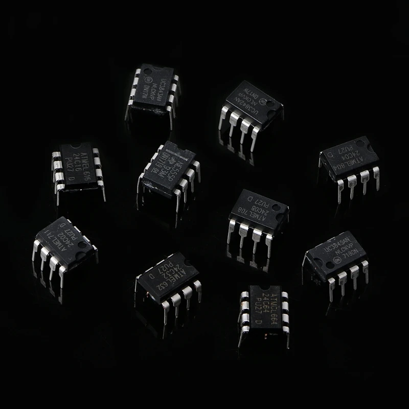 2020 Новый 100 шт. DIP IC Kit NE555 UC3842 UC3843 UC3845 24C02 24C04 24C08 24C16 24C32 24C64|Соединители| |