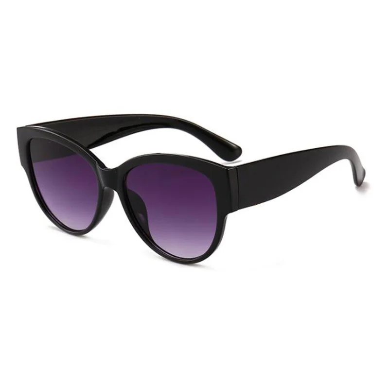 RBENN брендовые дизайнерские солнцезащитные очки "кошачий глаз", Женские винтажные негабаритные Круглые Солнцезащитные очки для дам, модные солнцезащитные очки UV400 - Цвет линз: Black Gradient Grey
