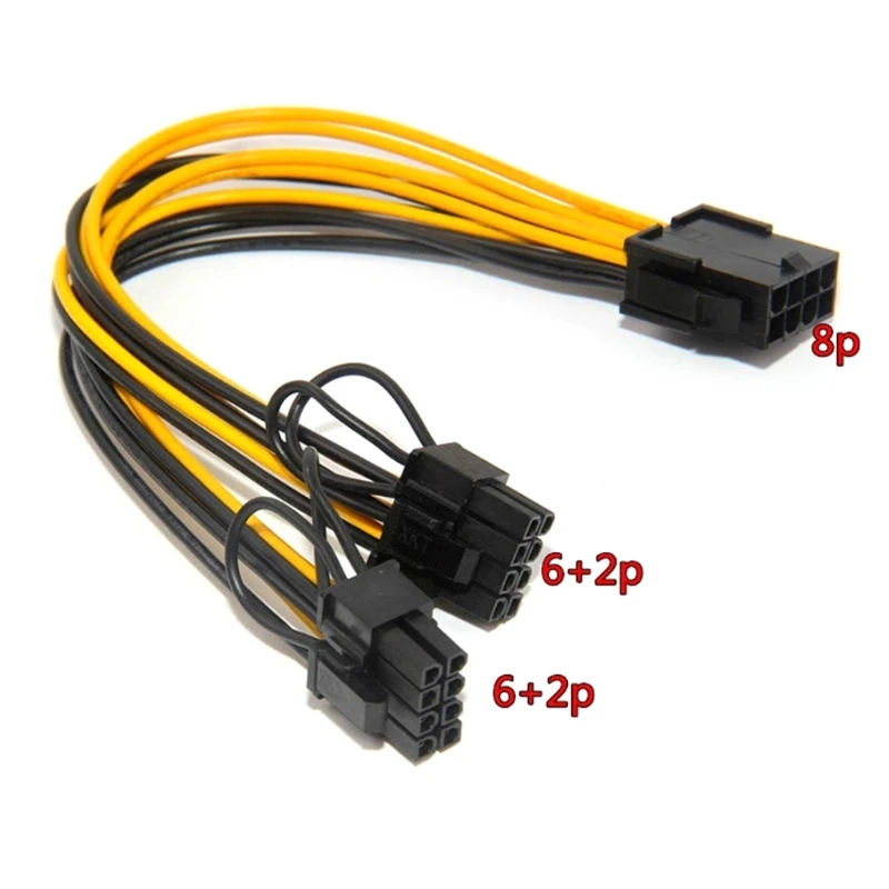 

8pin to 6+2Pin Power Supply 8Pin Adapter Cable GPU 8 Pin Female to Dual 8 Pin (6pin+2pin) Male Graphics Card Power Cord