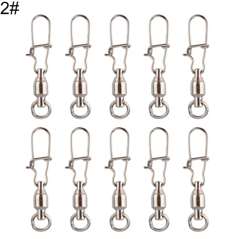 Stainless Steel with Snap Fishhook Lure Swivels Fishing Connector Pin Bearing Rolling Swivel Fishing Tackle 10Pcs,fishing swivels,fishing tools,fishing tool,fishing accessories,fishing tackle