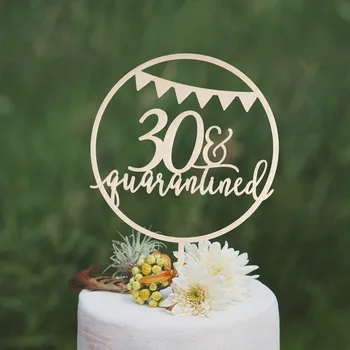 

Happy Quarantined Birthday Cake Topper, Personalized Quarantined Birthday Cake Topper, 30th 40th Custom Text Cake Topper