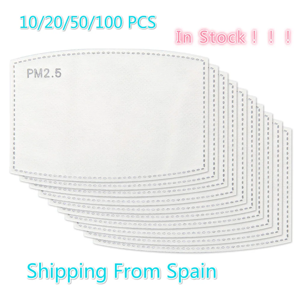 

10/20/50/100 PCS Mask Pad 5-layer PM2.5 Mask Filter Non-woven Anti-fog and Dust-proof Mask for N95 KN95 KF94 Protective Masks