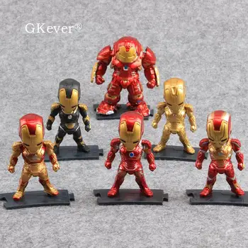 

6 Pcs/set 9 cm Super Hero Iron Anti Hulk Mech PVC Action Figures Toys Collectible Model Wholesale Kids Birthday Gift