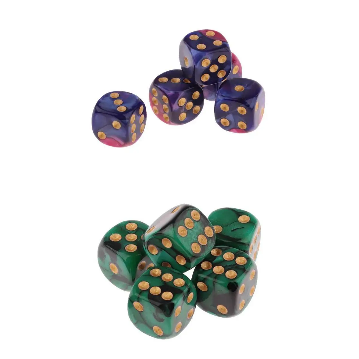 10Pieces 6-sided Game Dice 16mm Dice for Board Games and Teaching Math Multi-color