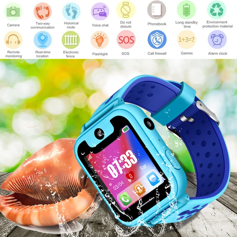 Children's Smart Waterproof Watch Anti-lost Kid Wristwatch With LBS Positioning SOS Tracker wristband kids Clock afbeelding
