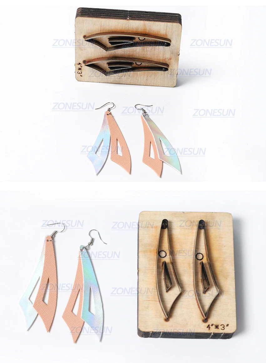 ZONESUN H2 DIY Custom Cutter кожаные серьги для резки высечки кожи серьги для стального правила высечки машины пресс-инструменты
