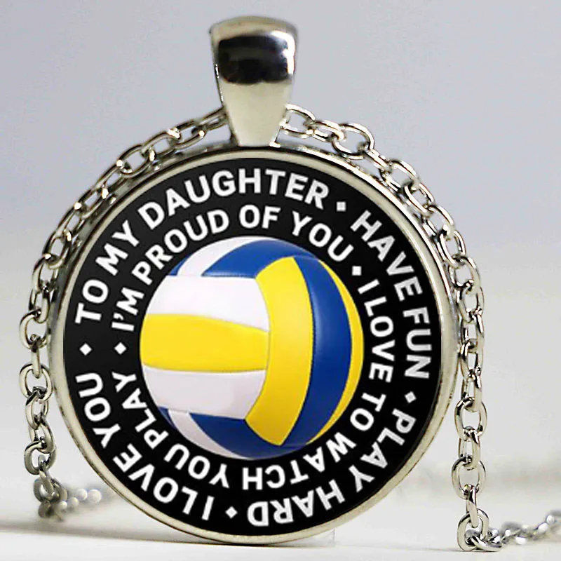 New Fashion Soccer Basketball Volleyball Baseball Football Tennis Photo Crystal Glass Cabochon Pendant Necklace Jewelry | Украшения и