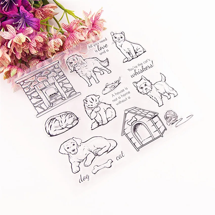 Hot Sale Watchdog Transparent Clear Stamps / Silicone Seals Roller Stamp For Diy Scrapbooking