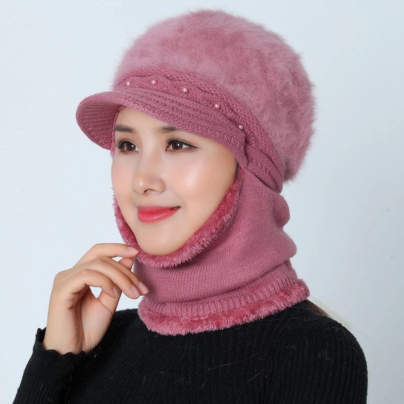 

Winter Hats Skullies Beanies Mom Hat Beanies For Women Wool Scarf Caps Balaclava Mask Gorras Bonnet Twist stripes Knitted Hats