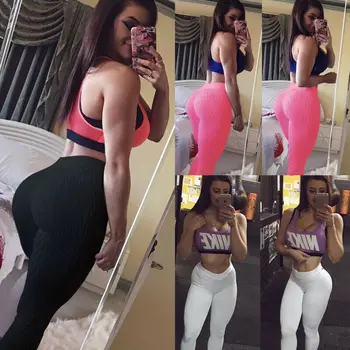 

New Women Ladies Fashion Casual Comfy Leggings High Waist Fitness Leggings Gym Workout Push Up Trousers Solid Pants