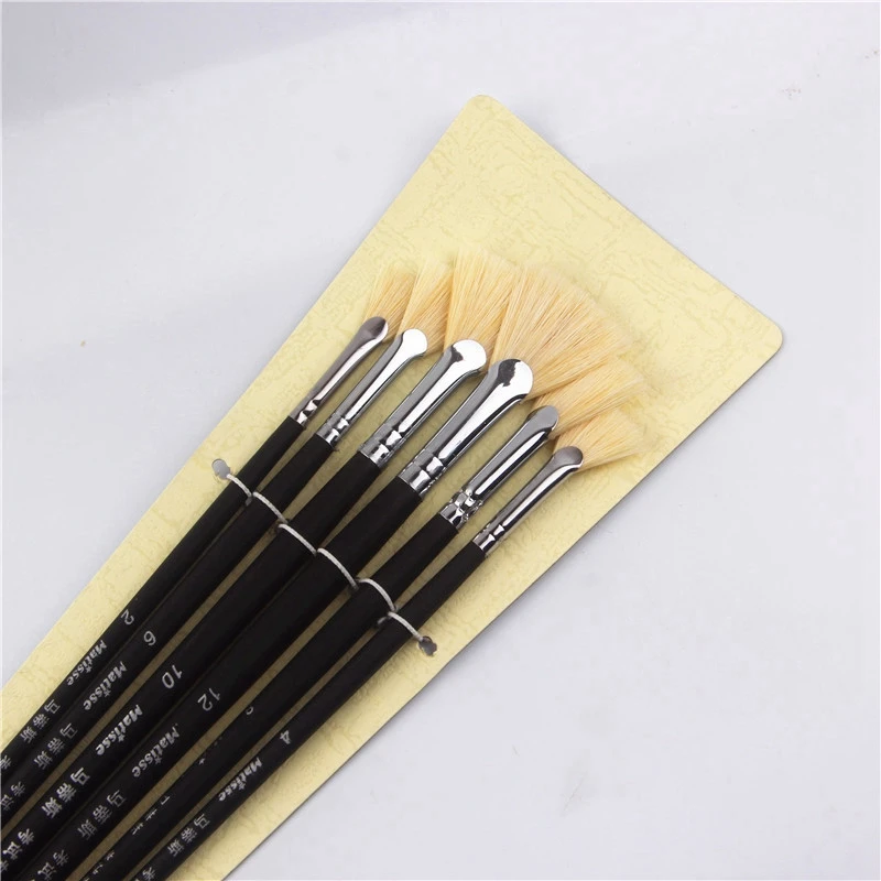 New-6Pcs/набор, масляная кисть для рисования, щетина для волос, художественная живопись, товары для рукоделия, кисть для рисования маслом