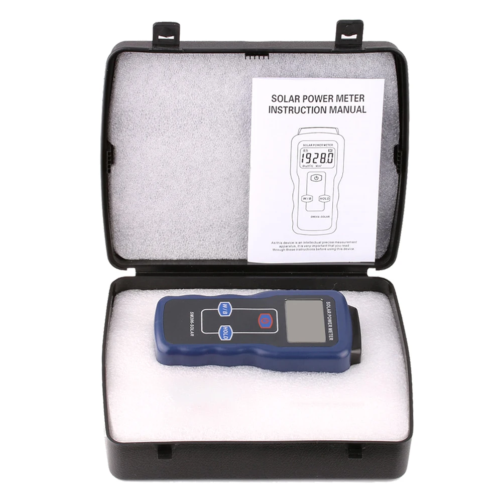 DZYTEK Solar Power Meter Light Meter Mini Solar Lipo Charger Board Solar Radiation Tester 0.1-1999.9 Solar Lux Power Meter SM206 6