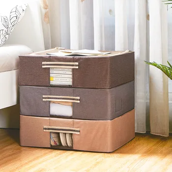 

Oxford Cloth Storage Bin Under The Bed Shoes Toys Clothes Book Storage Box Folding Wardrobe Lid Organizer Socks Bra Storage Box