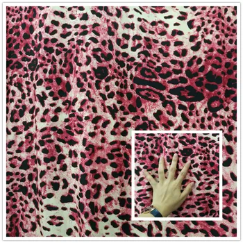 

Pink Leopard Printed Soft Fabric 4 Side Stretch Swimwear Micro Fiber Knitted Fabric DIY Sewing Stage Tights Sportwear