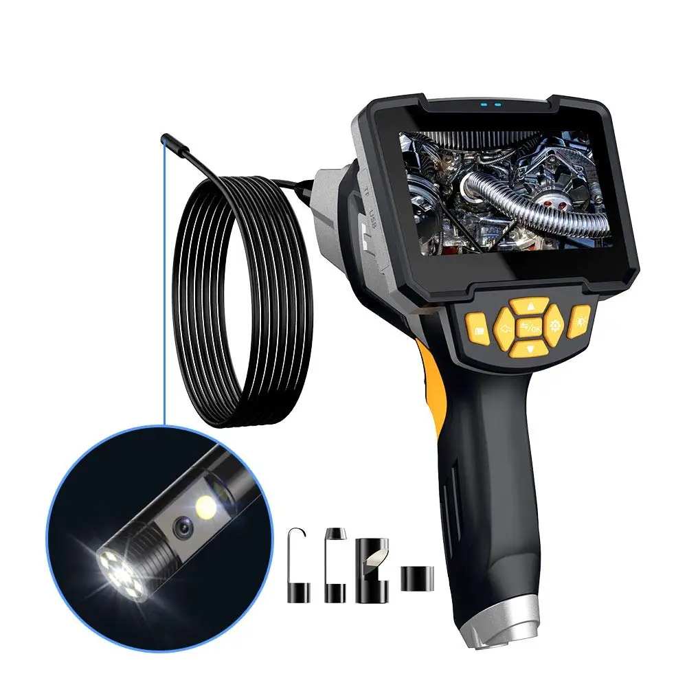 8mm Dual Lens Handheld Industrial Endoscope Camera 4.3 inch Screen IP67