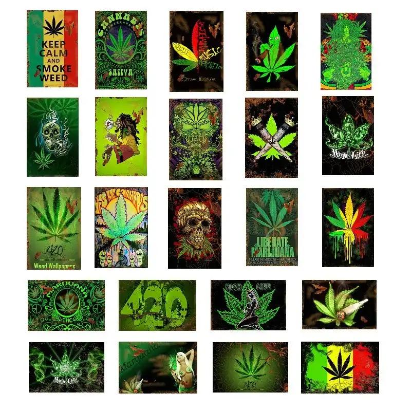 Weed Sticker 4 Stickers Rasta Sticker Waterproof Stickers 10pcs Wall Stickers Aliexpress
