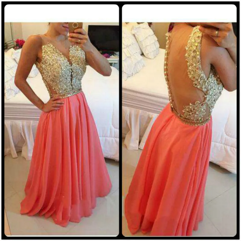 2020 Good Quality Sheer V Neck Lace Prom Dresses Sexy See Through Covered Button Back A Line Long Chiffon Pearls Evening Party | Свадьбы и