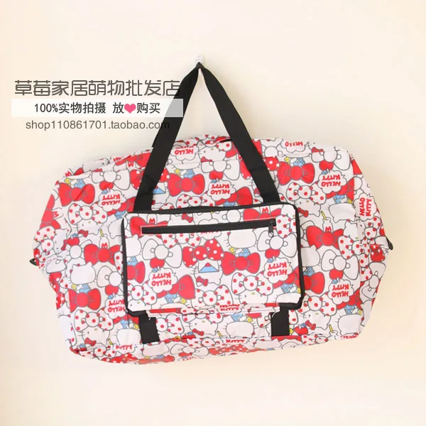 Cartoon Hello Kitty My Melody Cinnamoroll Dog Pom Pom Purin Portable Foldable Luggage Bag Travel Bags Trolley Bag for Women