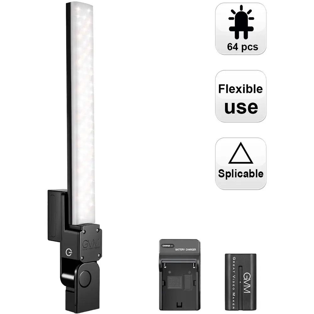 

GVM LED Ring Light Studio Photography Detachable Light Bars 64 Lamp Beads CRI 97+