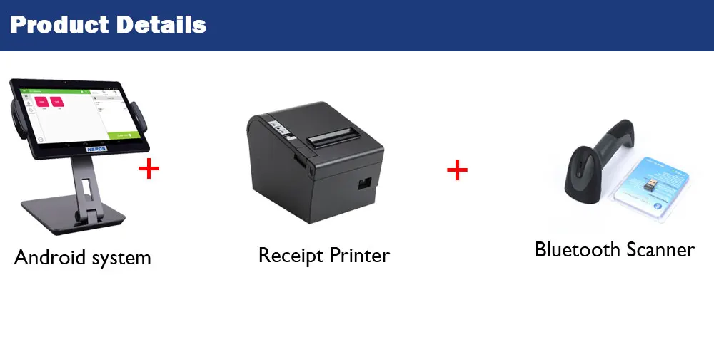 10 дюймов новейший сенсорный планшет POS кассовый аппарат с 80 мм принтером и Bluetooth сканером для ресторана