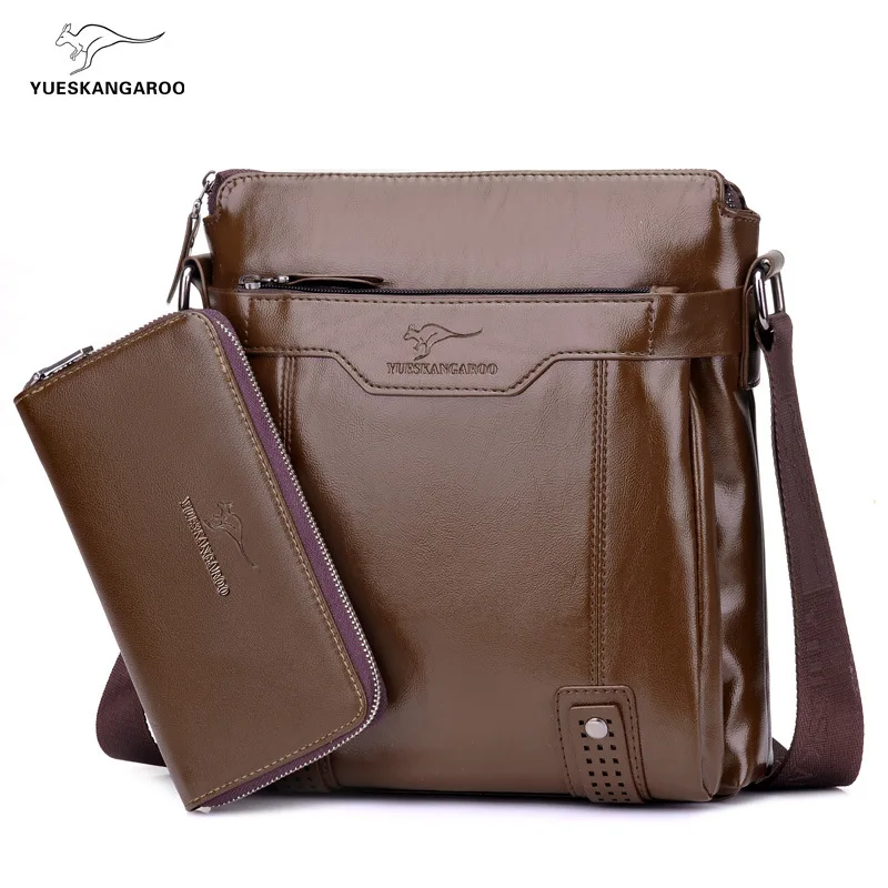 

Daishu Men's Bag Shoulder Bag MEN'S Messenger Bag Fashion Korean-style Casual Backpack Twins Wax Oil Leather Ha-017