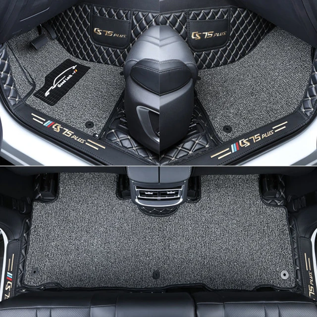 Car Floor Mats For Changan CS75 Plus 2021 2022 Double Layer Custom Auto Foot Pads Leather Carpet Cover Interior Floorliner Black Double layer