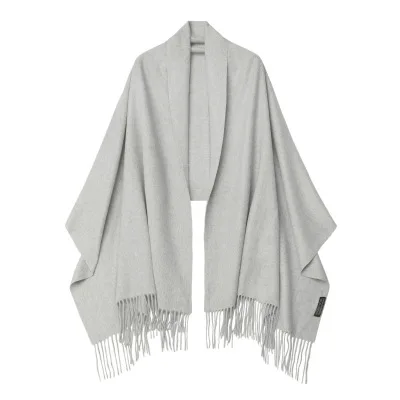Натуральный чистый 100 кашемировый шарф, женская зимняя шаль, теплый мягкий шарф, шерстяной Женский плотный шарф из пашмины, накидка, палантин - Цвет: LIght Gray