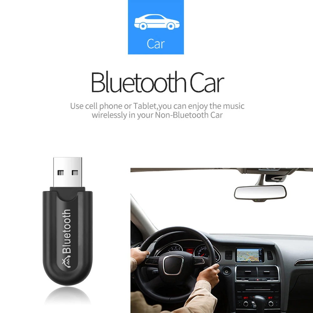 Bluetooth-приемник USB 5,0 Mini Bluetooth стереонаушники адаптер Jack 3,5 мм для iPhone Android PC автомобильный комплект AMP беспроводной адаптер