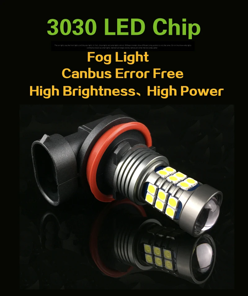 2 шт. автомобисветодиодный светодиодные противотуманные фары Canbus H8 H11 H10 H16 9006 HB4