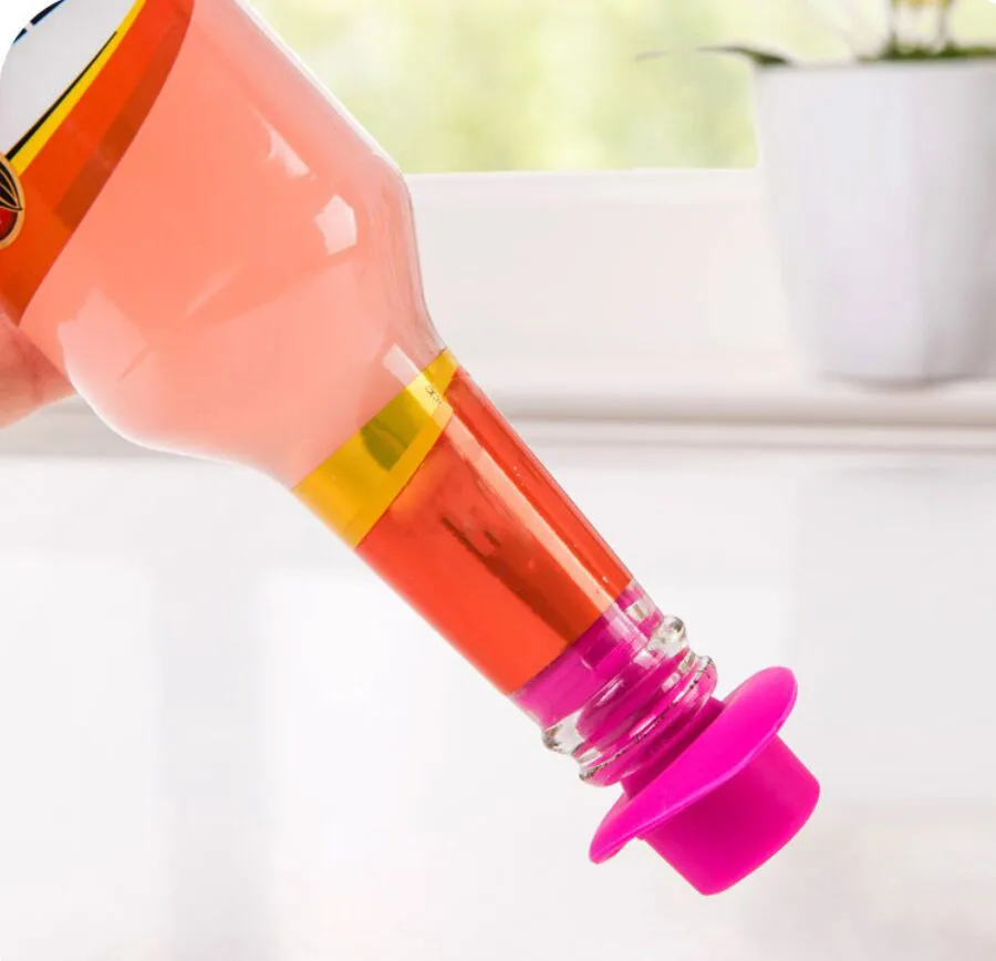 

1 Pc Hat Shape Silicone Vacuum Bottle Stoper Liquor Outlet Wine Stop Bottle Bar Tools High Quality Kitchen Accessories L*5