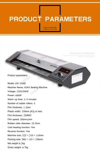 Plastifieuse Laminator 330 METAL / A3