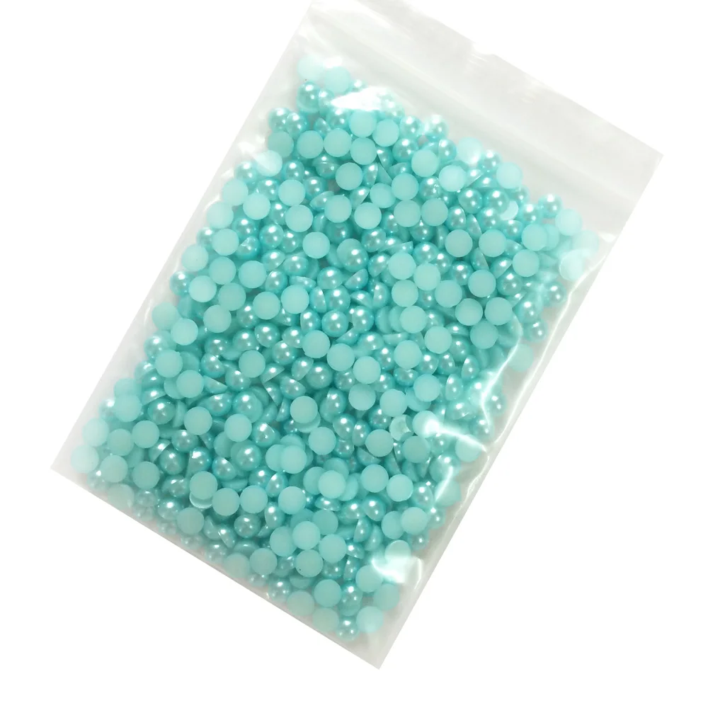 Полукруглые жемчужины AQUA BLUE 5 мм иммитация искусственного кабошона Купольные